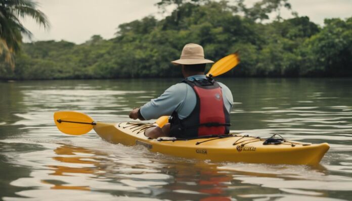 remar e manobrar em caiaque